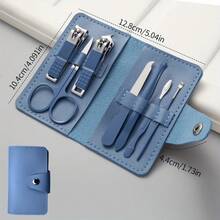 Conjunto de 7 cortadores de unhas de aço inoxidável de alta qualidade - Kit de manicure moderno com cortador de unhas, utensílios pessoais para cuidados com as unhas em casa e em viagem, baixa alergia, design dobrável, kit de cuidados com as unhas ideal para viagens | Kit moderno para cuidados com as unhas | Cortadores de unhas duráveis, itens essenciais para cuidados com as unhas - Multicolorido - Ver 8