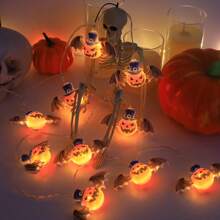 LED南瓜蝙蝠翼万圣节小恶魔鬼节鬼屋派对氛围装饰灯万圣节装饰灯家居装饰派对装饰万圣节装饰房间装饰万圣节花园装饰礼物仙女 - 暖白色 - 查看 8