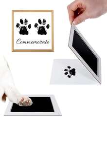 2 件宠物爪印印模套装、无墨手印和脚印套装、狗鼻印套装、带相框的清洁触感印台、无杂乱宠物爪印印章垫，宠物爱好者的纪念品（印台和套装附带 2 张白纸，产品中的图片仅供展示之用。由于批次不同，图片可能会有所不同，不会影响产品的实际使用。） - 彩色 - 查看 3