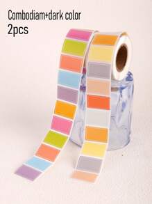 500 PCS/1 Roll Waterproof Color-Coded Index Tabs - Vibrant Sticky Labels For Organizing, Tagging & Personalized Name Tags,School Supplies,Back To School