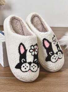 Men's Cartoon Couple Warm Slippers, Women's Indoor Spring Autumn Winter, Home Anti-Slip Thick-Soled Plush Fleece Winter Slippers