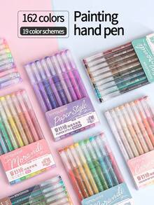 朗果162手持绘图笔 0.6mm 高颜值笔记笔 可叠色绘画涂鸦手持书写马克笔 覆盖力强 出墨均匀 适合日常送礼 - 常規款手帳筆 - 查看 1
