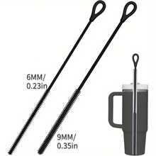 Silicone Straw Cleaner Brush, Reusable Straw Brush Extra Long For Cleaning Glass Metal Smoothie Straws And Straw Cups, Non-Slip Handle Soft And Bendable,