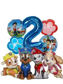 Paw Patrol 9 Pcs Cartoon Paw Patrol Foil Balloon Digital Number Supplies Rescue Dog Birthday Party Decoration Gift ,Paw Patrol Digital Balloon Is Suitable For Birthday Decoration