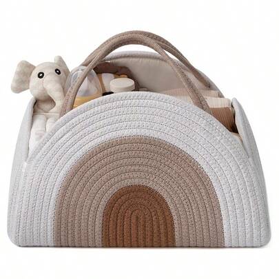 1 件婴儿尿布收纳篮，坚固的尿布收纳盒，适合新生男孩和女孩的大型婴儿洗澡收纳篮，婴儿洗澡礼物清单，新生儿必需品篮