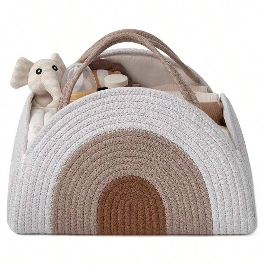 1 件婴儿尿布收纳篮，坚固的尿布收纳盒，适合新生男孩和女孩的大型婴儿洗澡收纳篮，婴儿洗澡礼物清单，新生儿必需品篮 - 紅色 - 查看 1