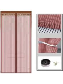 DeTODO Magnetic Screen Door, Anti-Mosquito Door Curtain, Magnetic Screen Door, With Super Fine Mesh To Let Fresh Air In, Closes Automatically, Easy To Install - Coffee Brown - View 6