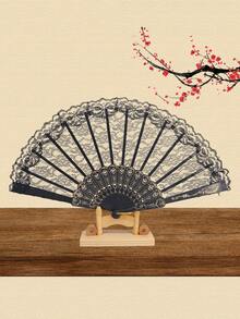 D EXCEED 1Pc Lace Large Folding Hand Fan For Women For Wedding Reception Dance Performance Church Service Party Event Evening - Multicolor - View 15