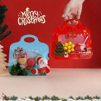 20pcs Christmas Zipper Bag - Self Sealing OPP Reusable Bag With Santa Claus, Candy Cane, Pine Tree Pattern - Transparent Party Gift Packaging Bag For Biscuits, Chocolate - Holiday Snack Bag (20 Pack) - Ideal For Christmas, Thanksgiving, Birthdays, Weddings, Cartoon Design, Lightweight Material Christmas Christmas Decorations Christmas Pajamas Christmas Gifts Christmas Decor