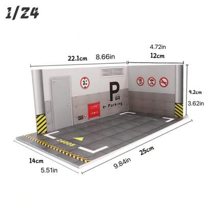 1:24 Scale Car Parking Lot Model, Assembly, Simulation, Toy Car, Decoration, Desktop, Gift, Birthday Gift, Holiday Gift