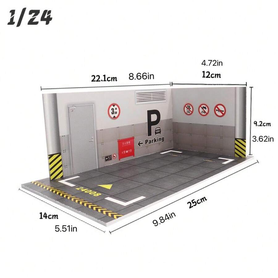 نموذج موقف سيارات بمقياس 1:24، تجميع، محاكاة، سيارة لعبة، ديكور، مكتب، هدية، هدية عيد ميلاد، هدية عطلة - متعدد الألوان - مشاهدة 1