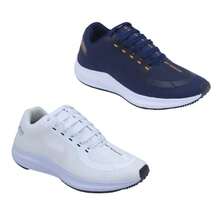 KIT OF 2 SPORTS SNEAKERS! RUNNING, GYM, WALKING, EVERYDAY, GREAT QUALITY! IMMEDIATE SHIPPING - SH NAVY+SH WHITE - View 2