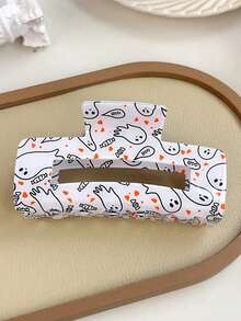 1 件万圣节发爪夹 - 鬼糖印花发夹 - 哥特朋克服装派对配饰，适合少女女士发饰秋季配饰