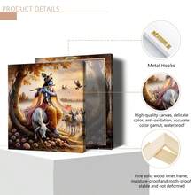 1 幅水彩画布长笛领主艺术印刷品，复古乡村宗教主题墙饰，适用于家庭办公室、客厅、卧室、餐厅动物，带画框的墙壁艺术 - 彩色 - 查看 9