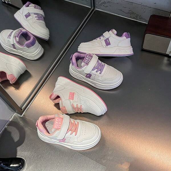 1 par de zapatos deportivos casuales cómodos, livianos y con amortiguación en la suela, aptos para interiores y exteriores, para niños, adecuados para otoño/invierno