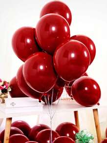 20pcs 25cm Pomegranate Red Balloons Suitable For Festivals, Birthdays, Parties, Weddings, Valentine's Day, Proposal Decorations - Red - View 11