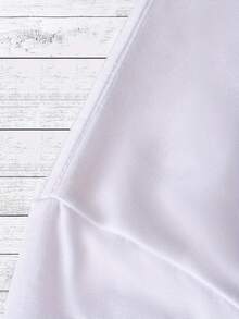 Camiseta blanca de cuello redondo con patrón - Negro - Ver 4