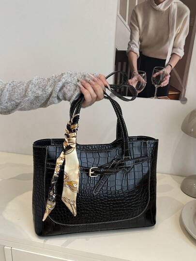 1 pieza Bolso de hombro de mujer de unicolor y de lujo, versátil