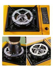 Soporte de acero inoxidable para cafetera, estante para cafetera - Soporte redondo para estufa de gas, soporte multifuncional para cafetera Moka y espresso, adecuado para estufa de gas, accesorios de cocina, accesorios de café