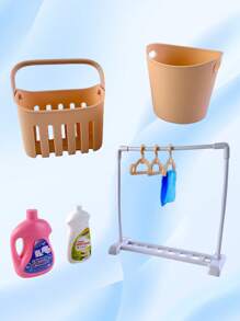 Kids' Pretend Play Washing Machine Set – Includes Laundry Basket, Detergent, Softener, Clothes Hanger, Drying Rack, Bucket & Fabric – Educational Cleaning Toy For Children Ages 3+