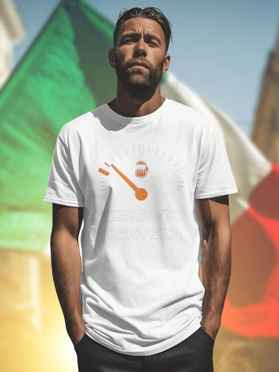 Necessito Cerveza Maglietta Uomo Divertente T Shirt Regalo Estivo Festa Compleanno Gadget Idea Originale Moda Casual Regali Amici Sorpresa Offerta Promo
