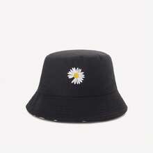 1pc Double-Sided Embroidered Travel Hat, Suitable For Daily Wear - Beige - View 7