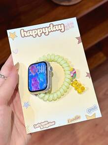 Colorful Dopamine Elastic Phone Coil Strap Compatible With Apple Watch Watch 10/9/8/7/6/Ultra/SE, Fits 38/40/41/42/44/45/49mm, Compatible With Apple Watch Ultra/SE/8/7/6/5/4/3/2/1