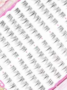 120 片自然簇状假睫毛，无胶日常佩戴，淡妆，公主卡通风格，分段式松垮三步逼真睫毛（随机底部卡片）睫毛簇，睫毛簇，单根睫毛，睫毛，假睫毛