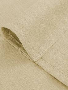 2pcs/Set White Thickened Linen Sheer Curtain Set With Hooks, Lightweight Solid Color Breathable Sheer Curtains For Bedroom, Living Room, Dining Room, Office Home Decor, Rod Pocket Design - Light Yellow - View 8