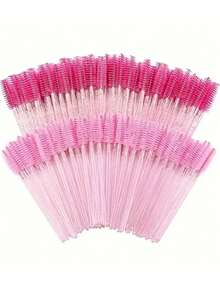 200pcs/100pcs/50pcs/10pcs Disposable Mascara Wands Eyelash Brush Spoolies For Eyelash Cleaning Eyebrow Crystal Shine Eyelashes Brushes Lash Extensions Makeup Tool - Pink - View 14