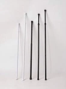 1pc Adjustable No-Drill Shower Curtain Rod Holder, Wall-Mounted Curtain Hook, Towel Bar Holder, Suitable For Bathroom, Kitchen, Bedroom, Living Room Bathroom Decor - Multicolor - View 1