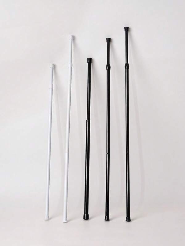 1pc Adjustable No-Drill Shower Curtain Rod Holder, Wall-Mounted Curtain Hook, Towel Bar Holder, Suitable For Bathroom, Kitchen, Bedroom, Living Room Bathroom Decor