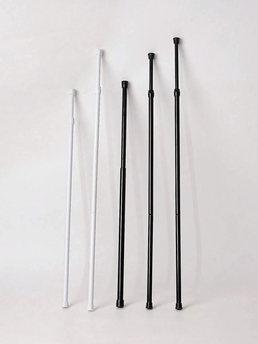 1pc Adjustable No-Drill Shower Curtain Rod Holder, Wall-Mounted Curtain Hook, Towel Bar Holder, Suitable For Bathroom, Kitchen, Bedroom, Living Room Bathroom Decor - Multicolor - View 1