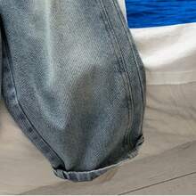 Toddler & Little Kids' Korean Style Casual Patchwork Jeans Pants For Boys & Girls