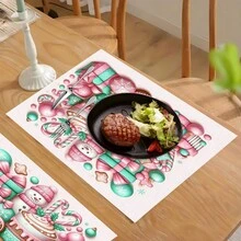 1 cái/4 cái/6 cái Miếng lót đĩa bằng vải lanh in họa tiết Giáng sinh, Trang trí Giáng sinh, Thích hợp cho bàn ăn, Trang trí mọi mùa, Miếng lót bàn có thể giặt được, Trang trí phòng, Miếng lót ly, Miếng lót bàn ăn nhà bếp, Trang trí tiệc trong nhà ngoài trời, Trang trí nhà cửa, Quà tặng lý tưởng - Nhiều màu - Xem 9