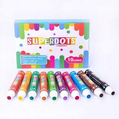 1/5/10pcs Dotted Graffiti Pens, Large & Small Nibs, 10 Colors Watercolor Pens, Brush Set