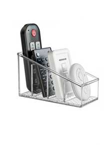 1pc Transparent Desktop TV Remote Control Holder, Plastic Remote Control Storage Box