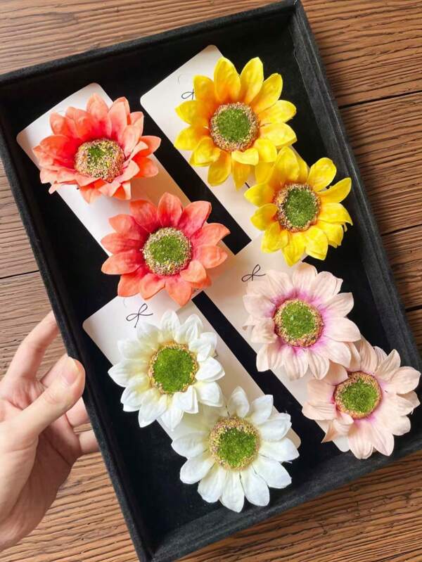 2 Stück Hawaii Blumen Haarclips, modische Sonnenblumen Haarclips, künstliche Blumen Haarclips für Frauen, große Blumen Haarclips, elegante Haarstyling Accessoires, fortschrittliche Kopfbedeckungen, Klauenclips, Haarklammern, Clips für Haare, Haarspangen, Haarbarrettes