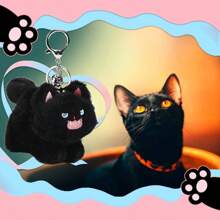 Cat Keychain Plush Black Cat Gifts Cute Keychains For Women Cat Lovers Gifts For Women Kawaii Cat Mom Backpack Accessories Bag Charms Halloween Keychain Christmas Gifts For Cat Lovers Kawaii Stuff - 最初的 - 查看 3
