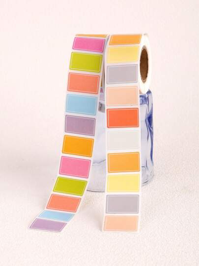 500 PIEZAS/1 ROLLO Pestañas de índice impermeables y codificadas por color - Etiquetas adhesivas vibrantes para organizar, etiquetar y personalizar con nombres, útiles escolares, de vuelta a la escuela