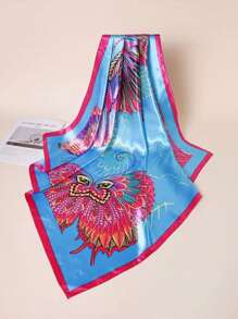 1 pieza Pañuelo de mujer estilo bohemio con estampado de paisley, pañuelo de satén elegante y casual para uso diario y protección solar