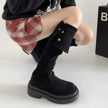 Women Over-The-Knee Boots - Khaki (thin Fleece) - View 4