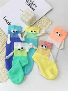 1/5 Pairs Cute Rainbow Holding Hands Socks, Suitable For All Seasons - Multicolor - View 17