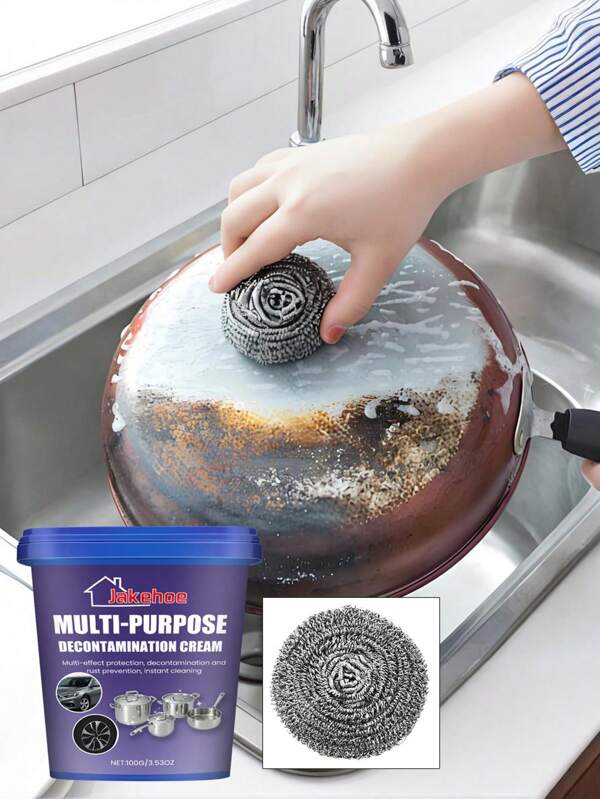 Stainless Steel Cleaning Agent, Suitable For Removing Grease From Kitchen Appliances And Surfaces, Pot Bottom Cleaner, Stove Cleaner, Gas Stove, Range Hood, Rust Remover