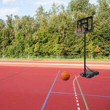 Außen-Basketballständer, tragbarer Basketballständer, Basketballständer, 90-120 Zoll, Höhenverstellbar, geeignet für Basketballtraining - Schwarz - Übersicht 2