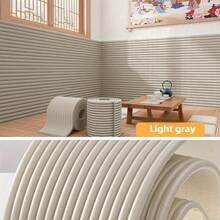 1 Roll Thick (1cm/0.39in) Wide Baby Proofing Wall Bumper Strips, Solid Color XPE Foam Material, Self-Adhesive Wall Sticker, Soft & Waterproof, Striped Grid Design For Anti-Collision, Suitable For Wall Corners, Window Sills, Bed Headboards, Everyday Use