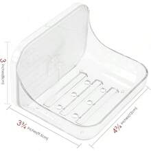 Wall Mounted Soap Dish, Shower Soap Draining Storage Box, Special Soap Stand For Sanitary Ware, Save Space Punch Free Soap Holder For Bathroom, Washstand (Clear)