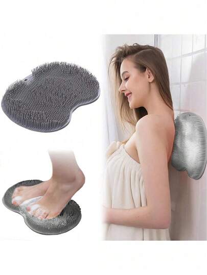 背部清洁刷，懒散人士背部清洁垫，丝瓜络，附吸盘，强力，无需帮助，壁挂式沐浴脚垫