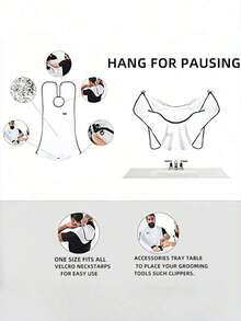 1PC/2PCS/3PCS 60CM Hair Cutting Shaving Apron Waterproof Reusable BarberBeauty Salon Protective Cloak ForMen Women Adults Christmas Gift HolidayParty Grooming Styling ProfessionalHome Use Hairdresser Unisex SalonAccessories - White - View 8