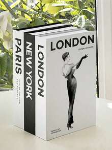 3 件/1 件假书、装饰书、时尚书籍、国际城市名称折叠假书装饰。时尚家居风格，适用于多种场景（房间装饰、家居装饰、卧室装饰、客厅装饰、办公室装饰、浴室装饰、/ 桌面装饰、电视柜、大堂、书架）各种节日礼物。 - 彩色 - 查看 7